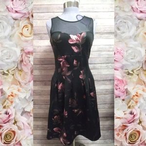 Enfocus Studio Black Floral Dress